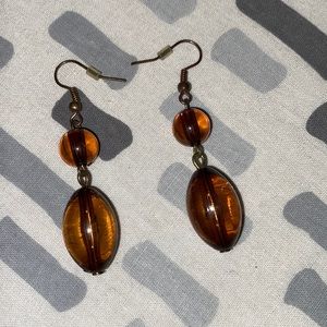 Brown beaded earrings